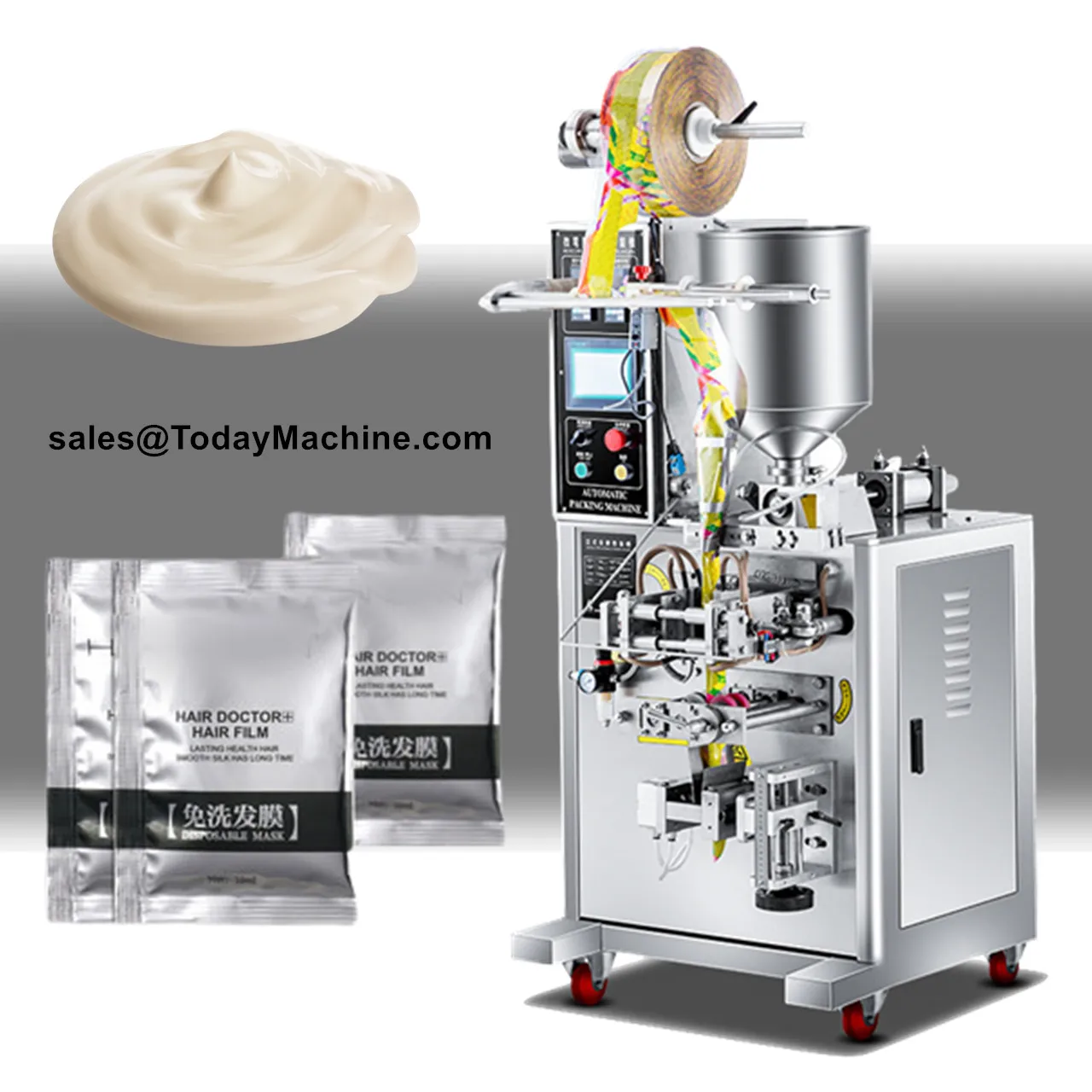 Pneumatic Liquid Pump Filling Packaging Jelly Stick Bag Bee Honey Mayonnaise Packing Machine