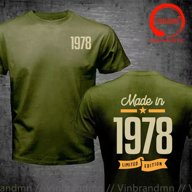 Vintage Since 1978 Birthday Gift Made In 1978 T Shirt Men Fashion Trendy Casual Clothing Stylish Tops Tee Shirt Leisure Tshirt