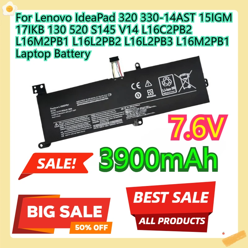 

For Lenovo IdeaPad 320/330-14AST/15IGM/17IKB 130 520 S145 V14 L16C2PB2 L16M2PB1 L16L2PB2 L16L2PB3 L16M2PB1 Laptop Battery