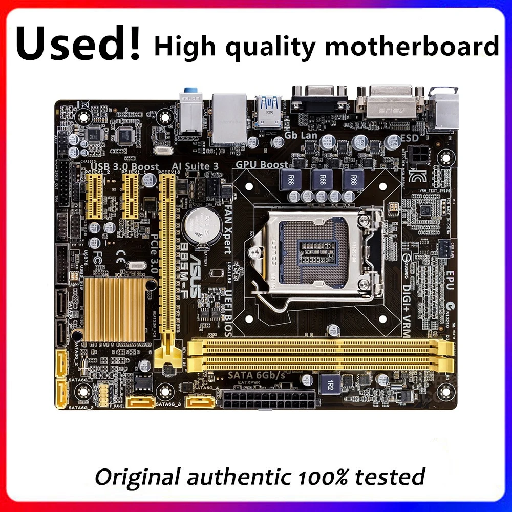 

For Asus B85M-F Desktop Motherboard B85 LGA 1150 For Core i7 i5 i3 SATA3 USB3.0 Original Used Mainboard