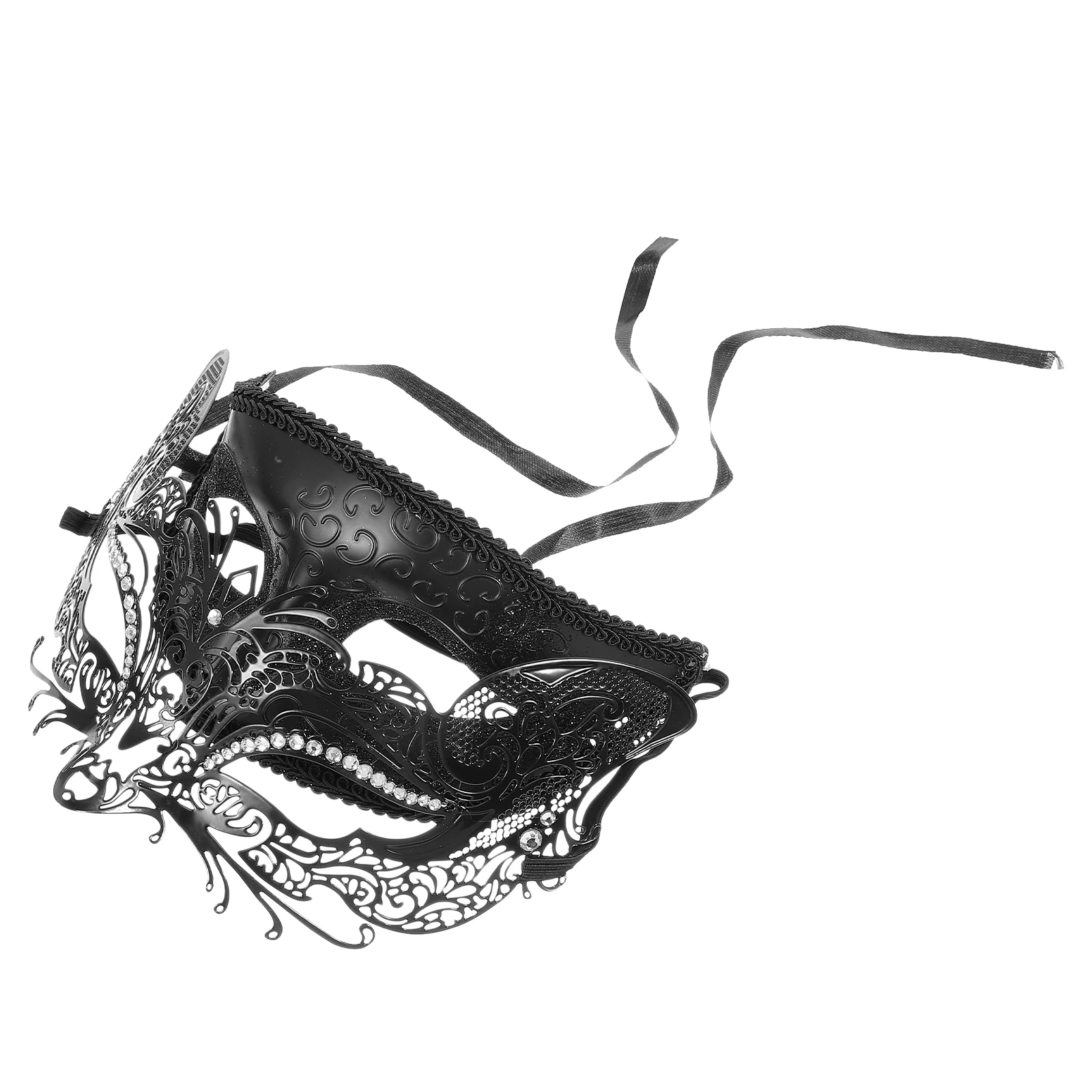 

2Pcs Iron Masks Black Masquerade Masks Women Halloween Eye Mask Party Ball Gras Couple Makeup Accessories Costume Events