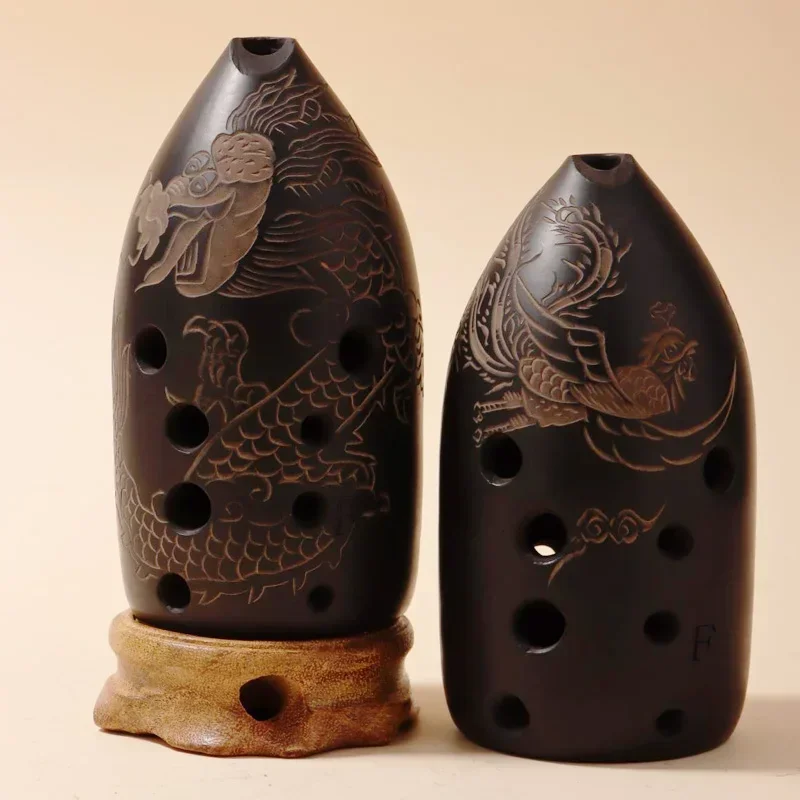 Traditional Musical Instruments 8/10 Holes Chinese Ancient Xun Professional Pottery Ocarina Music Flute F Tone Beginner Practice