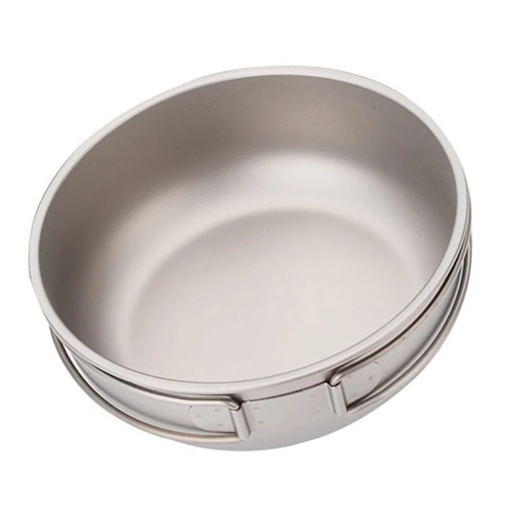 Pure Titanium Frypan for Camping Hiking Outdoor Cooking Ultralight Foldable Handle Efficient Thermal Conductivity Pan