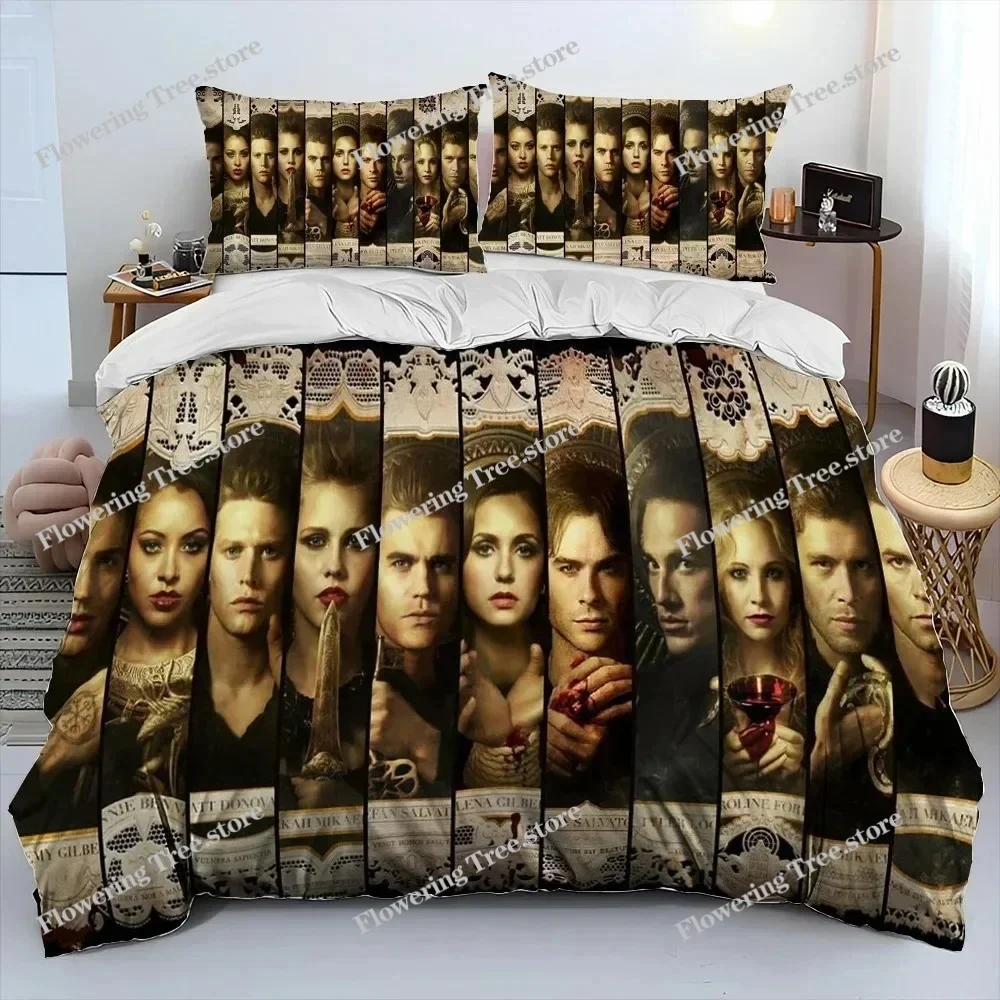 

The Vampire Diaries Comforter Bedding Set 3D Print Duvet Cover Bed Set Quilt Cover with Pillowcase King Queen Size Kids Gift