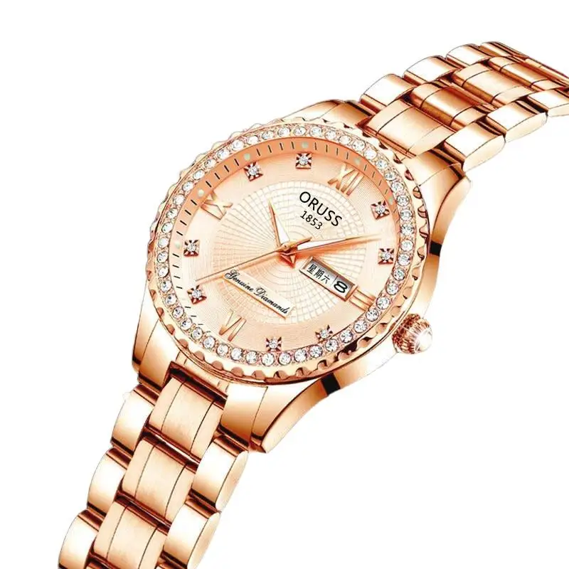 Elegant Women Quartz Watch Diamond Accent Watch Simple Stylish Ladies Wristwatch Perfect For Daily Wear Office Special Occasions