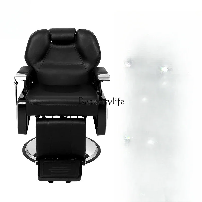 

02Hair chair Hydraulic large pump Thickened chassis Rotatable reclining salon chair