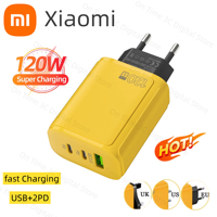 Xiaomi 120W Ultra Fast Charging Dual PD Quick Mobile Phone Charger 3 Ports QC3.0 USB Type C Chargers Wall Adapter EU/US/UK Plug