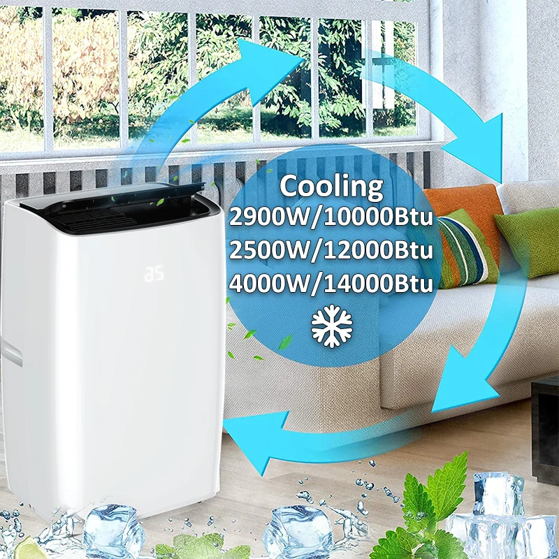 家庭用 UV-C 空気清浄機付きホット販売 14000BTU ポータブル空調 AC ユニット