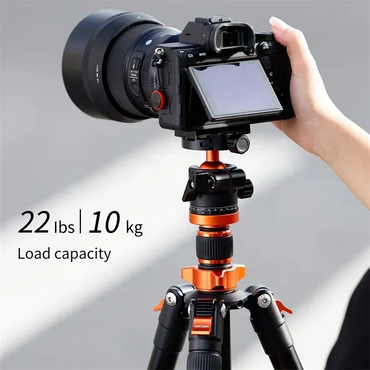 K254A3+BH-28L KF09.089V1 K&F Concept overhead camera tripod  monopod tripod hand tripod for camera for video cameras heavy