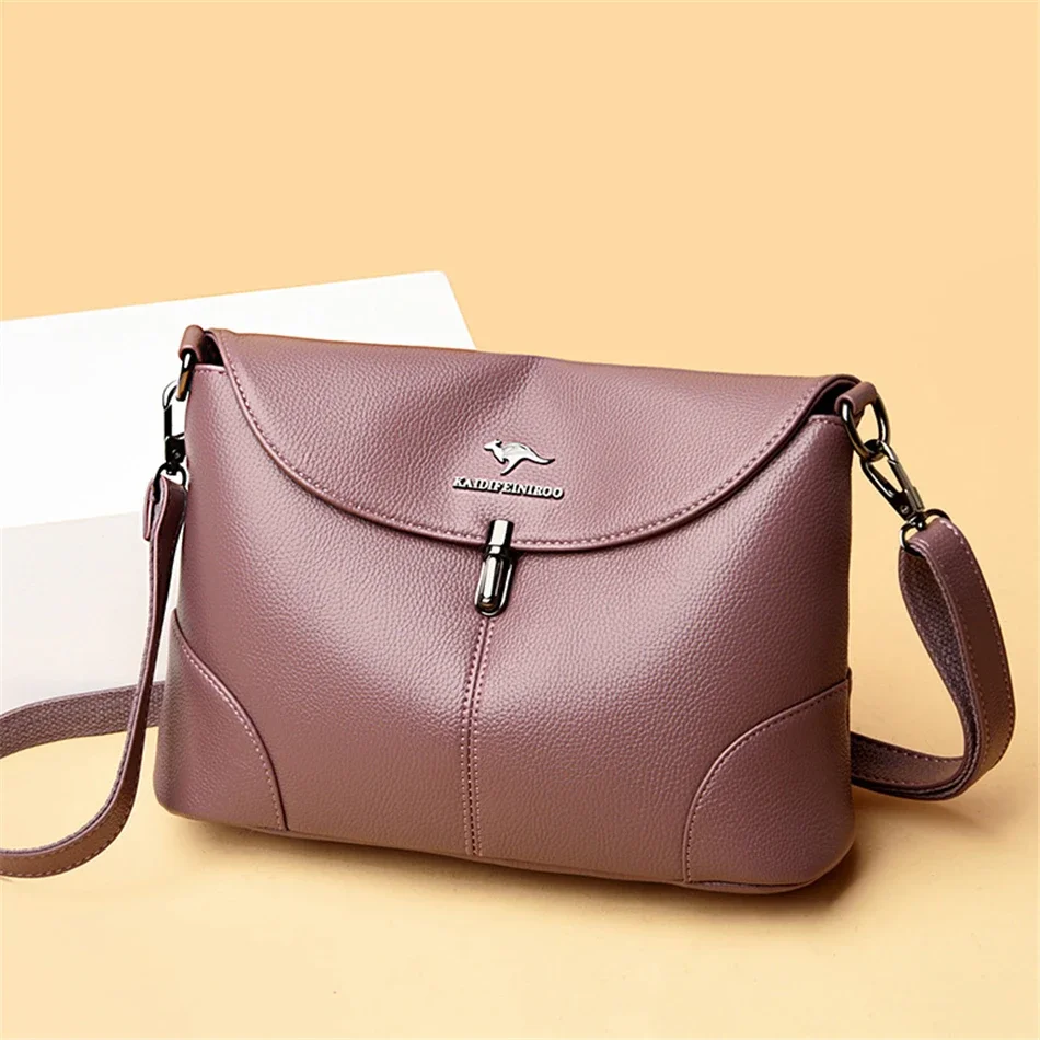 Leather Casual Crossbody Bags for Women 2024 Ladies Luxury Designer Handbag High Quality Shoulder Bag Sac Cross Body Bag Woman