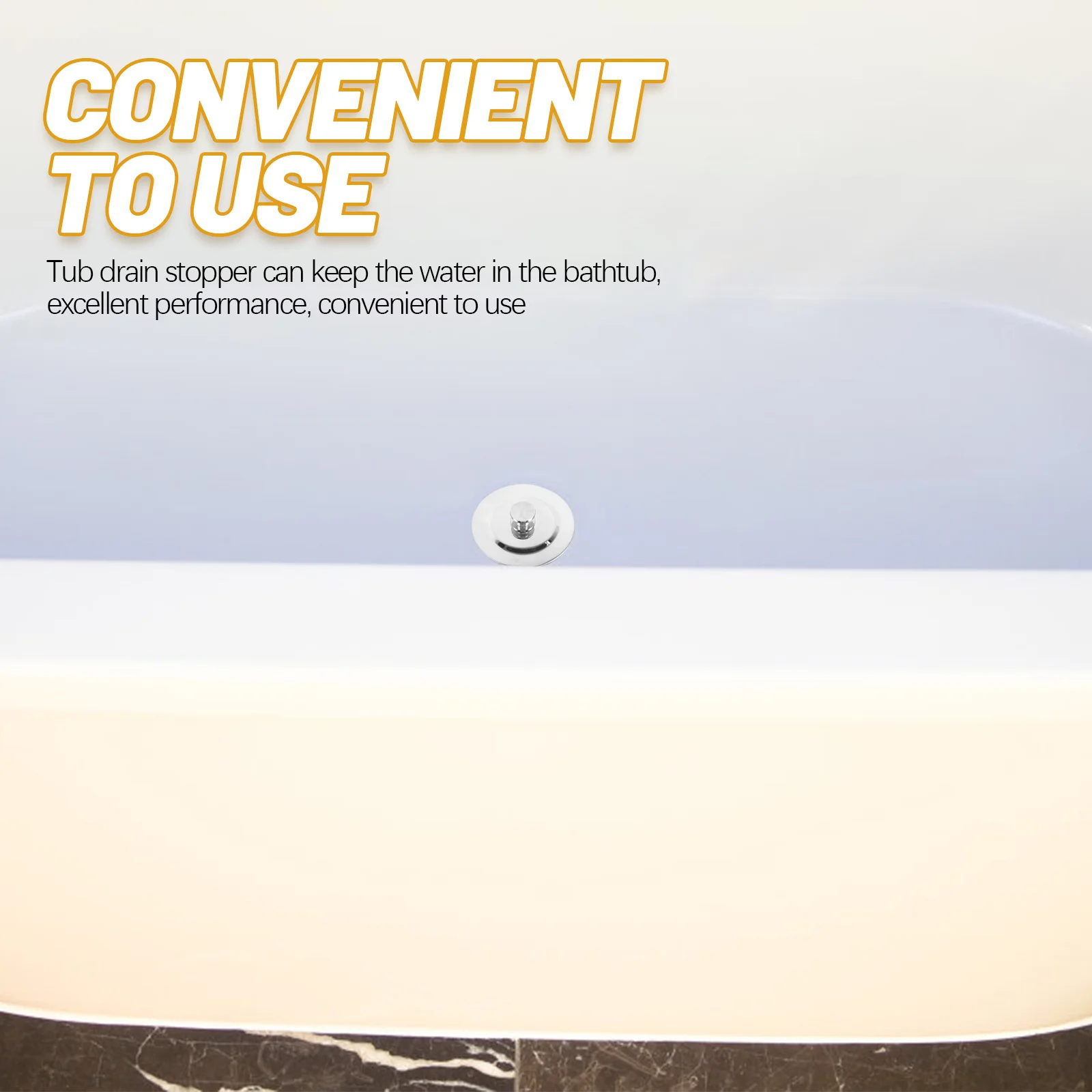 

Bathtub Stopper Silicone Stainless Steel Universal Bathroom Tub Drain Plug Easy Install Tub Drain Stopper Plug