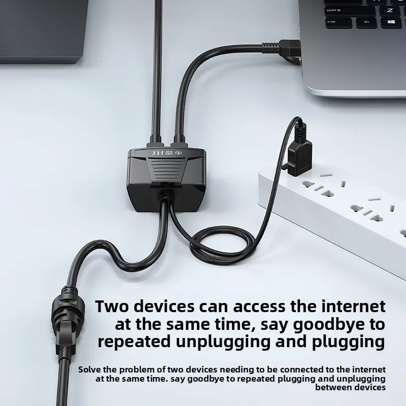 Ethernet Cable Splitter 1 in 2 Out, for Office Home PC Smart TV, USB Powered RJ45 Adapter, Hot Sale