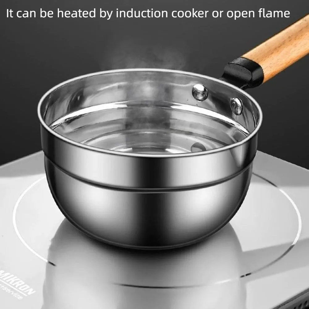 304 Stainless Steel Water Scoops Wooden Handle Multipurpose Soup Ladle Hanging Large Capacity Water Spoon for Flower Watering