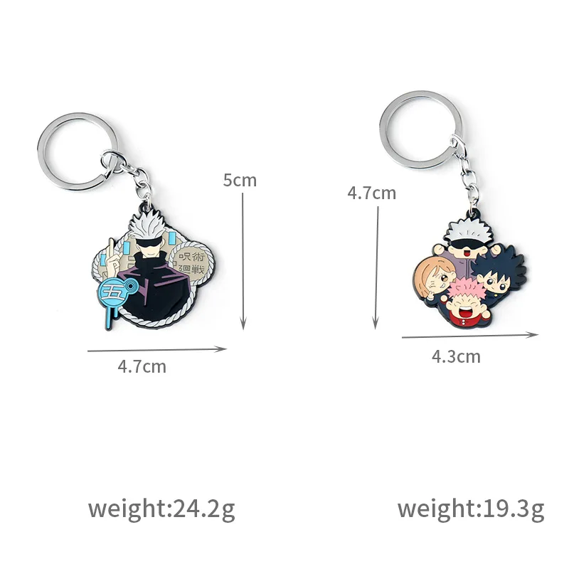 Hot Anime Jujutsu Kaisen Keychain Necklace Gojo Satoru Fushiguro Megumi Figure Enamel Pendant Keyring Cosplay Props Jewelry Gift