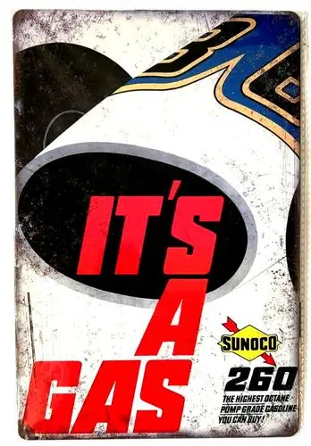 It;s A Gas Sunoco 260 Gasoline Vintage Novelty Metal Sign ; Wall Art