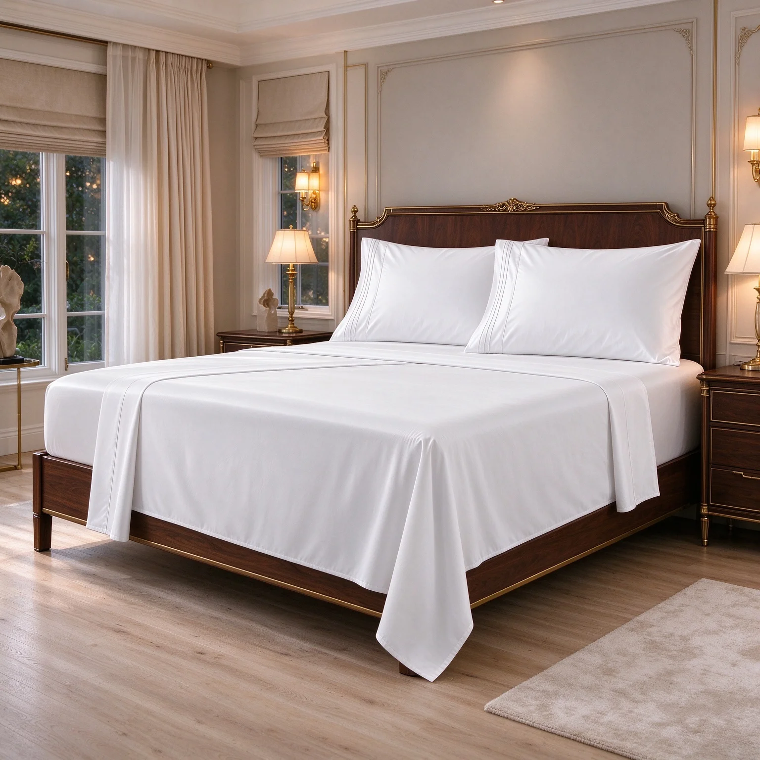 4-Piece Home Textile Bundle, 1500 Thread Count Fine Weave, Deep Pocket Construction, Ultra Gentle Tactile Feel, Anti-Wrinkle & Color Stable, Year-Round Comfort, Multi Sizes Twin Full Queen King