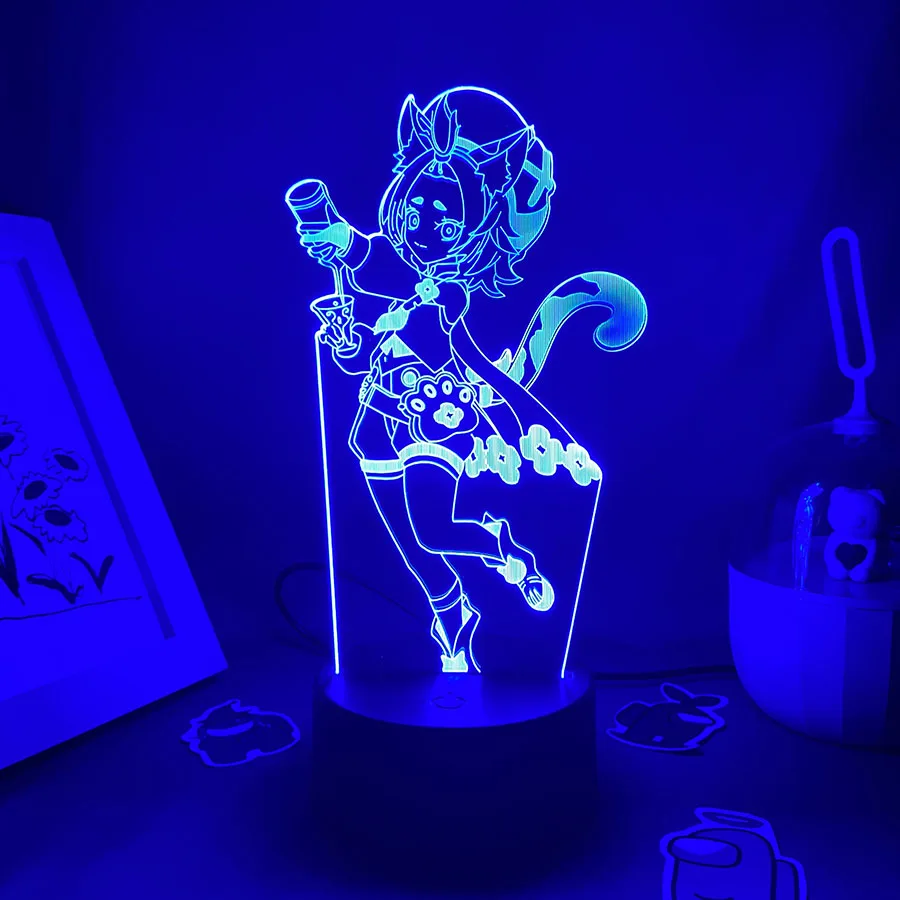 Genshin Impact Game Figure Dioan 3D Led Nightlight Cool Kawaī Gift For Friend Bedroom Table Decor Manga Genshin Impact Lava Lamp