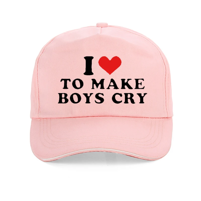 

I Love To Make Boy Cry Letter Print baseball cap Harajuku Summer casual golf hats Funny Pink caps