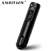 Ambition Soldier-máquina de tatuaje inalámbrica, bolígrafo con batería giratoria, pantalla Digital LED de 2400mAh para arte corporal con artista eléctrico portátil