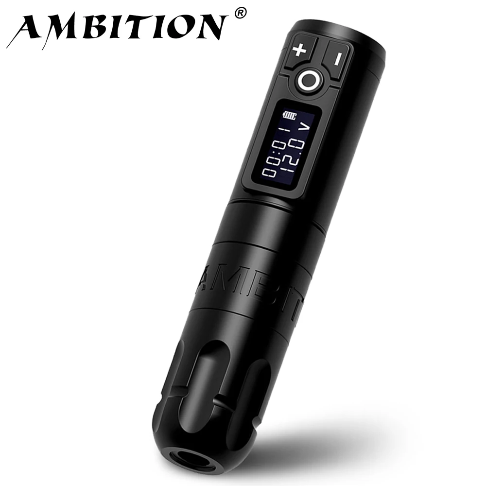 Ambition Soldier Wireless Tattoo Machine Rotaty Battery Pen 2400mAh LED Digital Display For Body Artwith Portable Power Artister