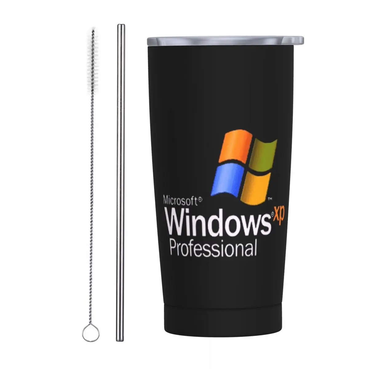 Windows XP Stainless Steel Tumbler Vacuum Insulated Mug Thermal Cold Bottle Straws With Lid 20oz