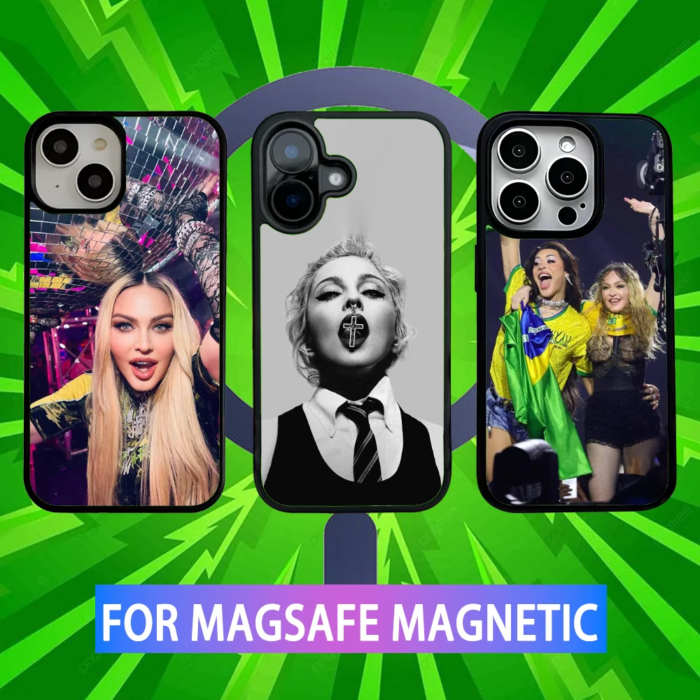

M-Madonna Phone Case For iPhone 16,15,14,13,12,11,Pro,Max,Plus,Mini,SE New Magsafe Magnetic Wireless Charging