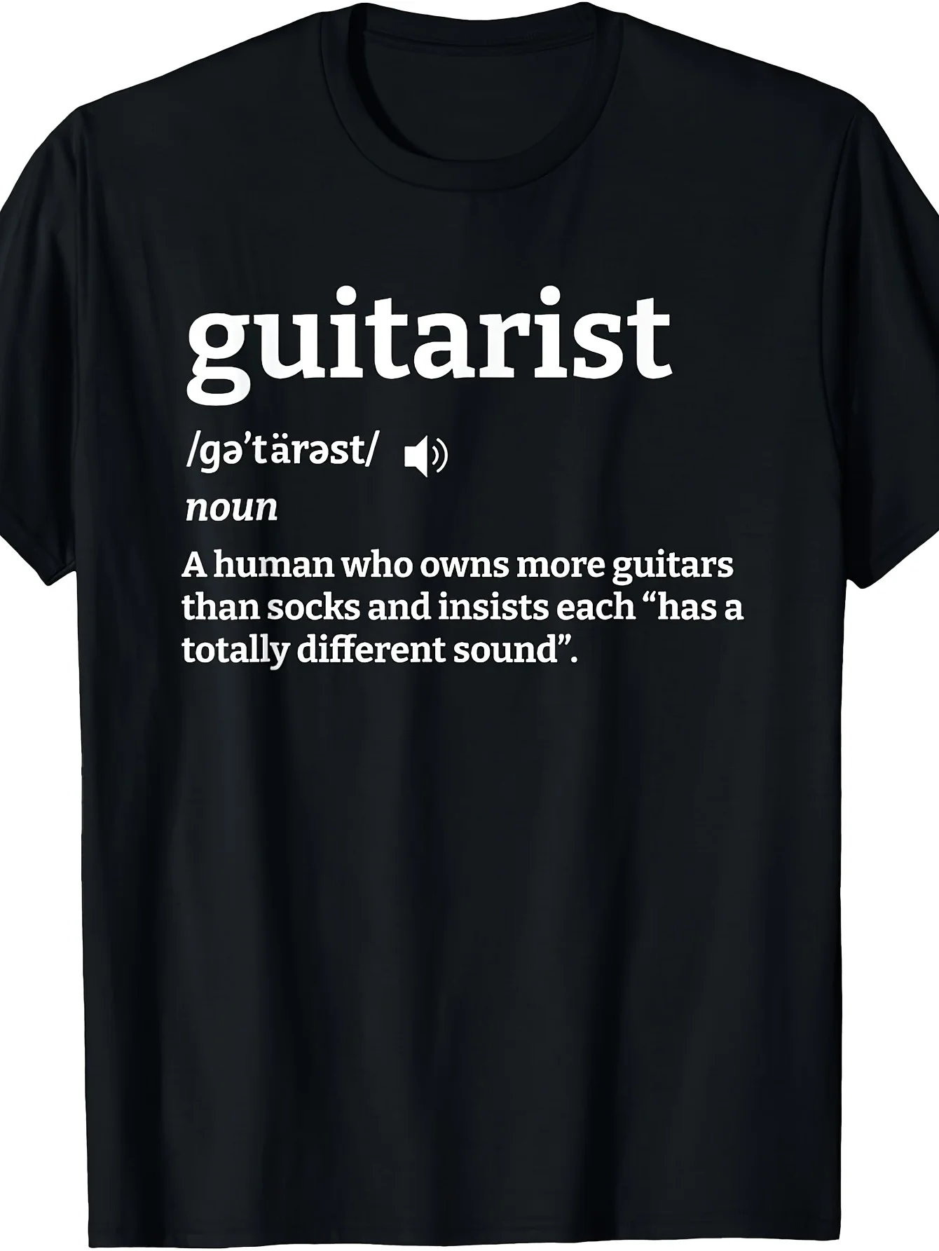 A T-Shirt That Defines a Guitarist as Someone Who Has Many Guitars