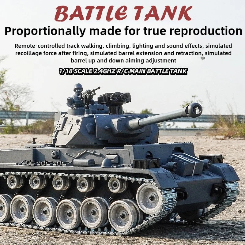 Coisas legais tanques rc engraçado Gift-46cm liga pantera tv rc tanque modelo, pet spray metal pista tanque brinquedo, brinquedos para meninos, chassi robô