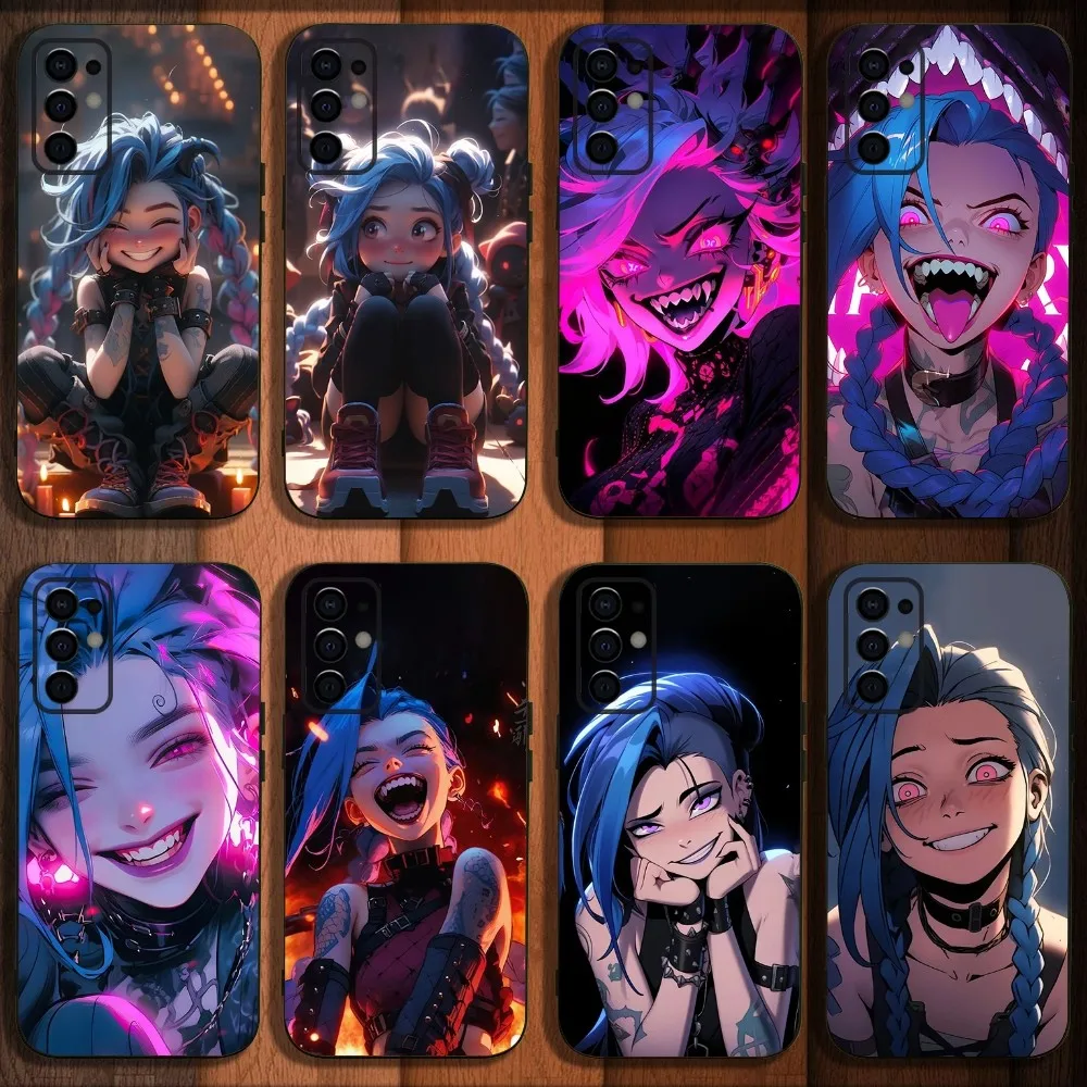 

Arcane J-Jinx Anime Phone Case For Samsung S24,S21,S22,S23,S30,Ultra,S20,Plus,Fe,Lite,Note,10,9,5G Black Soft Cover