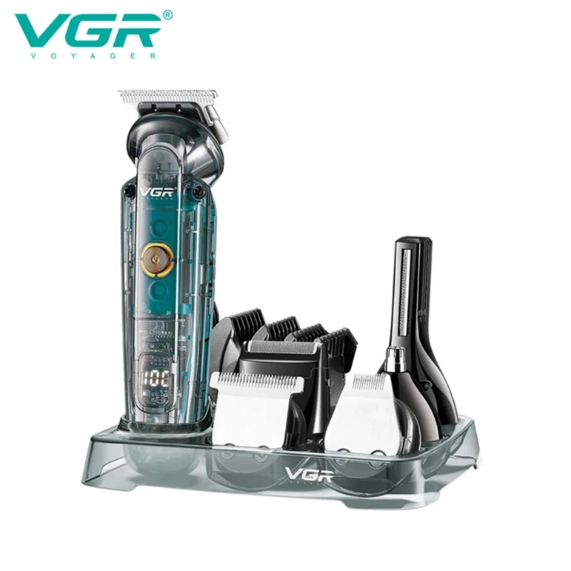 VGR Professional Hair Clipper Multi Functional Carving Hair Clipper Electric Push Men\'s IPX6 Six in One Hairs Clippers V-102