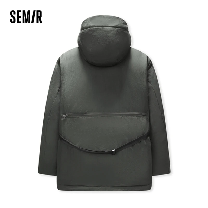 Semir Down Jacket Men Three-Proof Thick 2024 Winter New Hooded Solid Color Outerwear Oversize Down Jacket