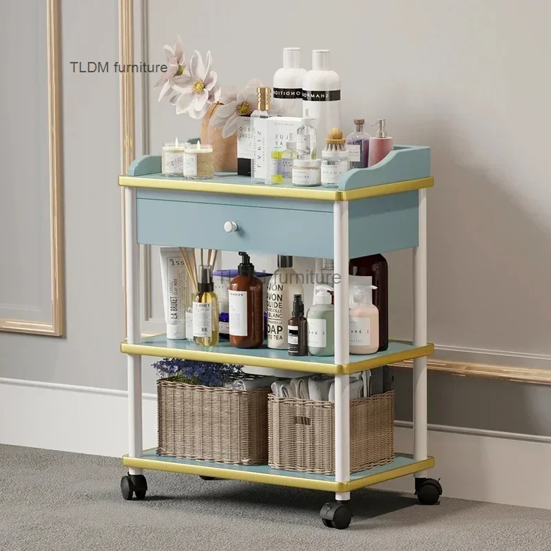 

Nordic Household Manicure Store Salon Trolleys Light Luxury Commercial Furniture Tool Carts Modern Minimalist Storage Trolley