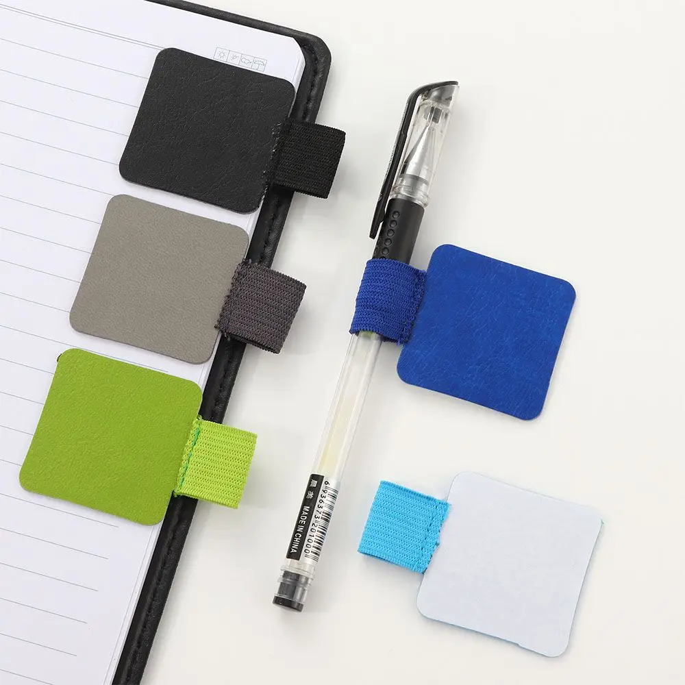 Self-adhesive PU Leather Journals Clipboards Office Accessories Pen Organizer Clip Pencil Holder Pen Clips