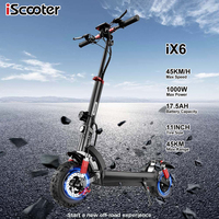 iScooter iX6 Foldable Adult Electric Scooter E-Scooter 45 KM/H Electric Kick Scooter 1000W Skateboards 48V 17.5Ah Kickboard
