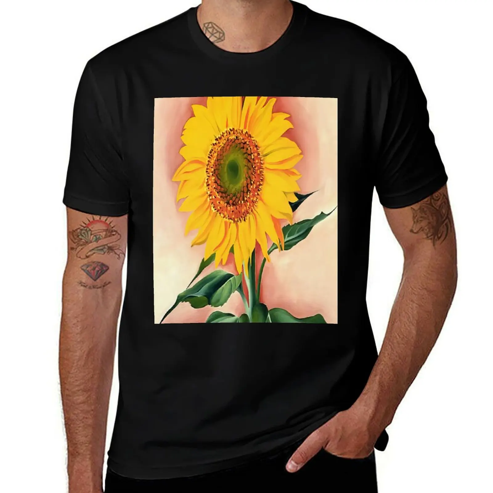 Georgia O'Keeffe - A Sunflower from Maggie T-Shirt summer 2025 Clothing t shirts men