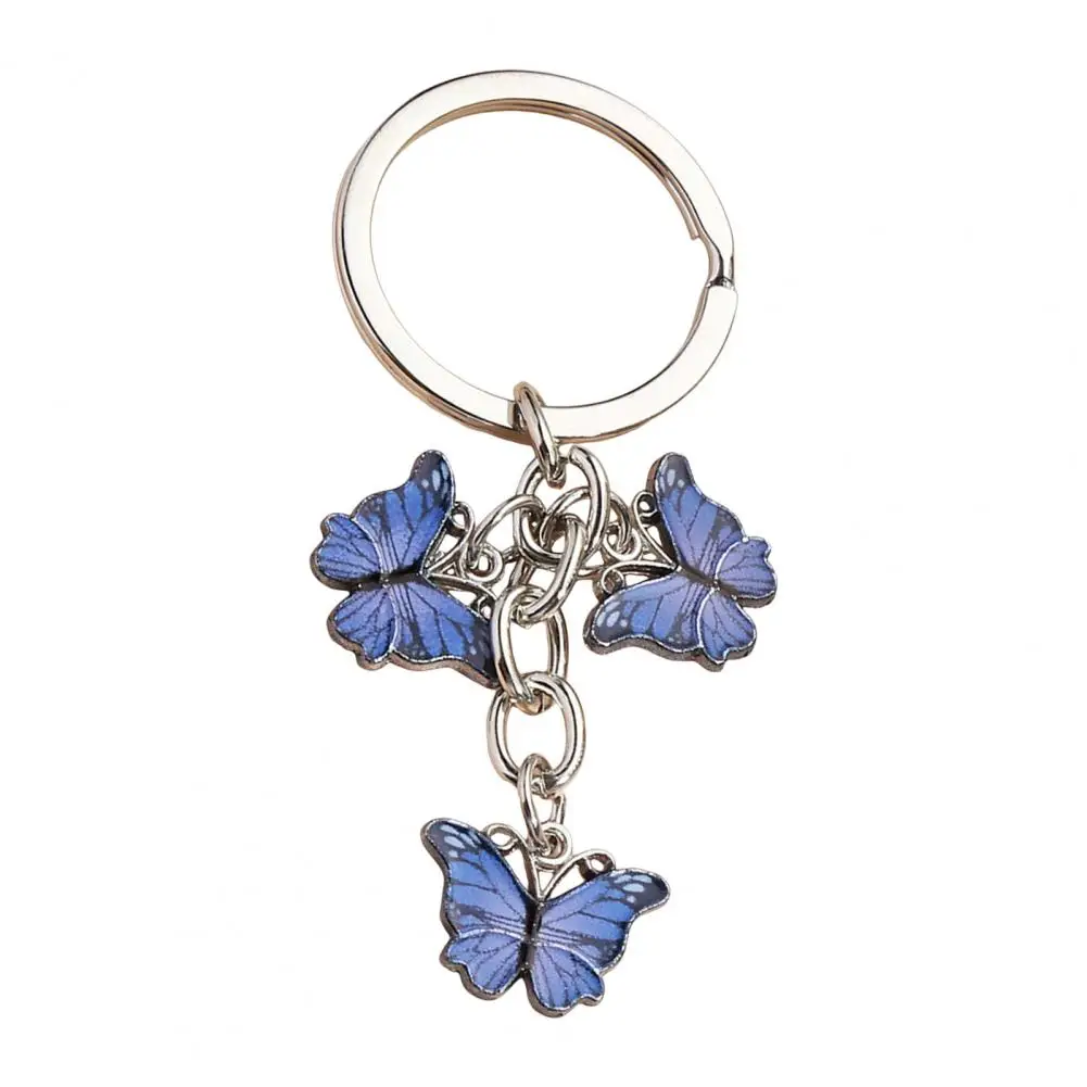 Durable Keychain Pendant Butterfly Charm Keychain Pendant for Bag Car Decor Accessory Vibrant Color Butterflies Keyring Holder