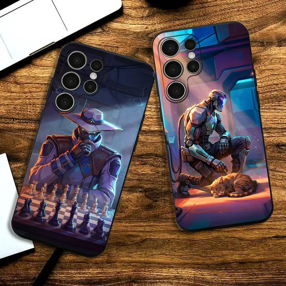 Game V-Valorant Silicone Case For Samsung S25 24 23 22 21 20 Plus Ultra 5G Lite Shockproof Cover