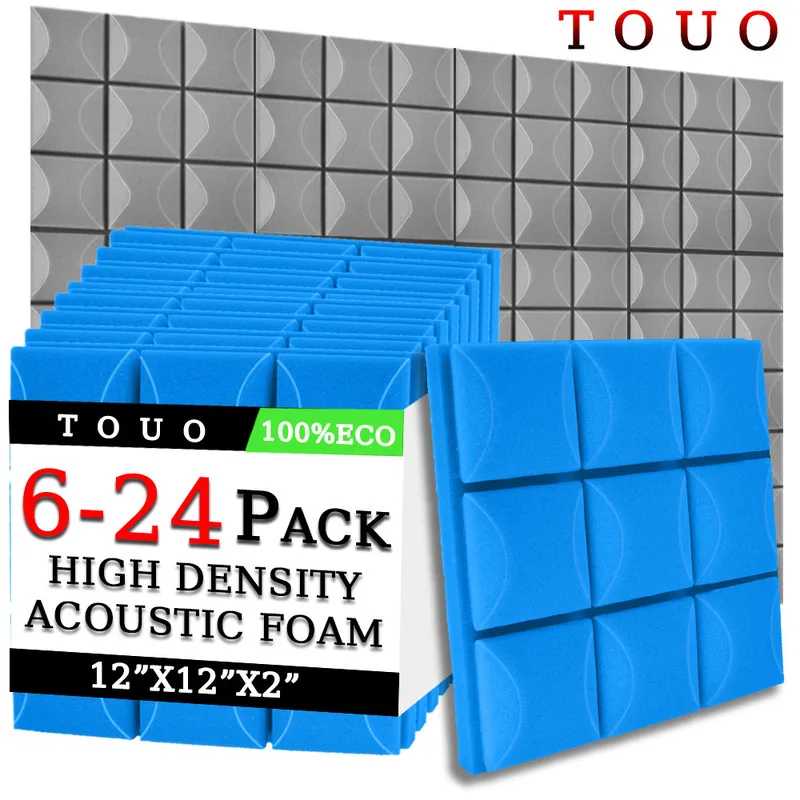 

TOUO Acoustic Foam 6/12/24 Pcs Sound Absorbing Sound Proof High-Density Mushroom Sponge Material Drum Room Acoustic Treatment