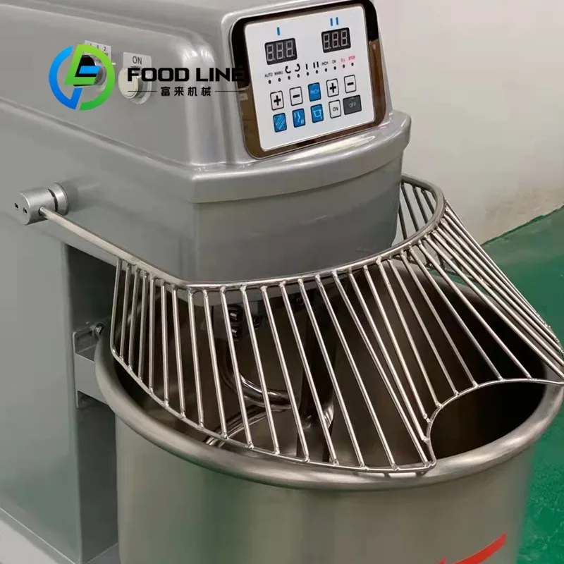 75/100/125kg French Bread Bakery Machine Tipping Bowl Lifting Industrial Dough Mixer Flour Spiral Mixer With Removable Bowl Self