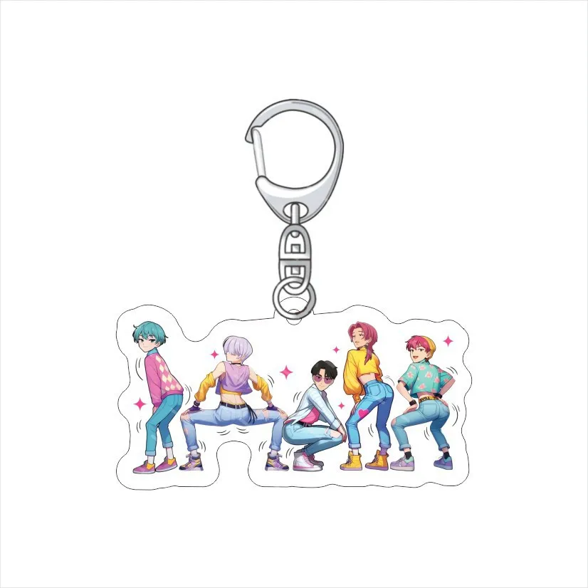 KPop شيطان الصيادين سلسلة مفاتيح مصنوعة من الأكريليك K-POP الساحرة فتاة مجموعة الاكريليك قلادة اكسسوارات لمحبي جمع هدية BTS Blackpink #6