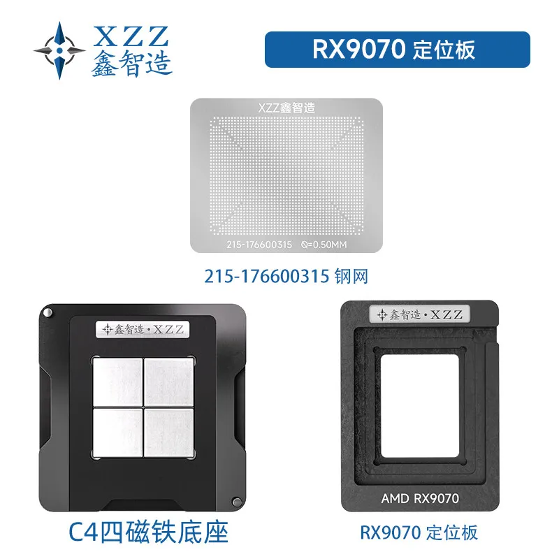 XZZ solder paste stencil for AMD RX9070XT 215-176600315 Direct heating tin-plating platform
