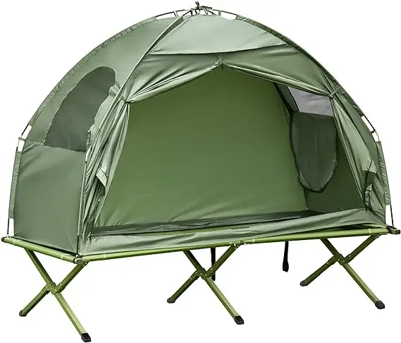 Tent Outdoor Tent Cot Camping Combo Set Off Ground With Camping Cot Off Ground Tent Sun Rain Protection Oem