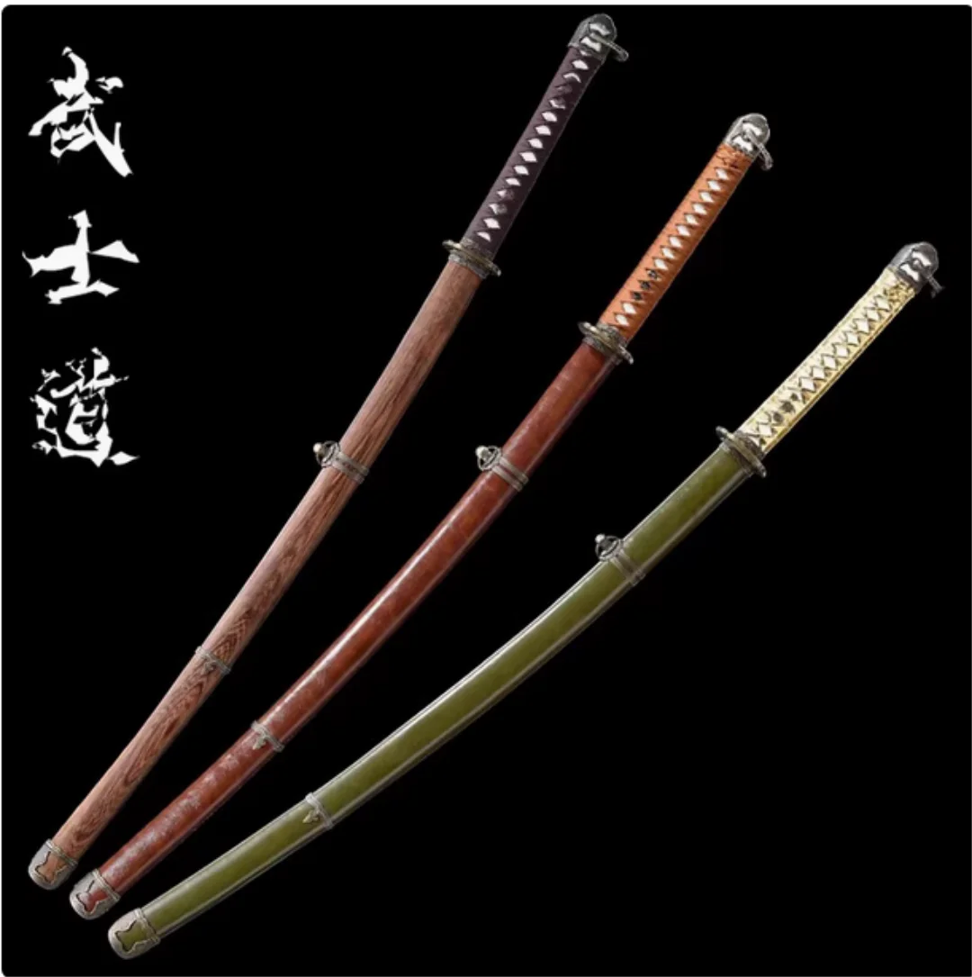 عالية الجودة خشبية الجيش العسكري الياباني كاتانا السيف خشب الورد شفرة ممارسة سلاح تأثيري الدعائم غير حادة