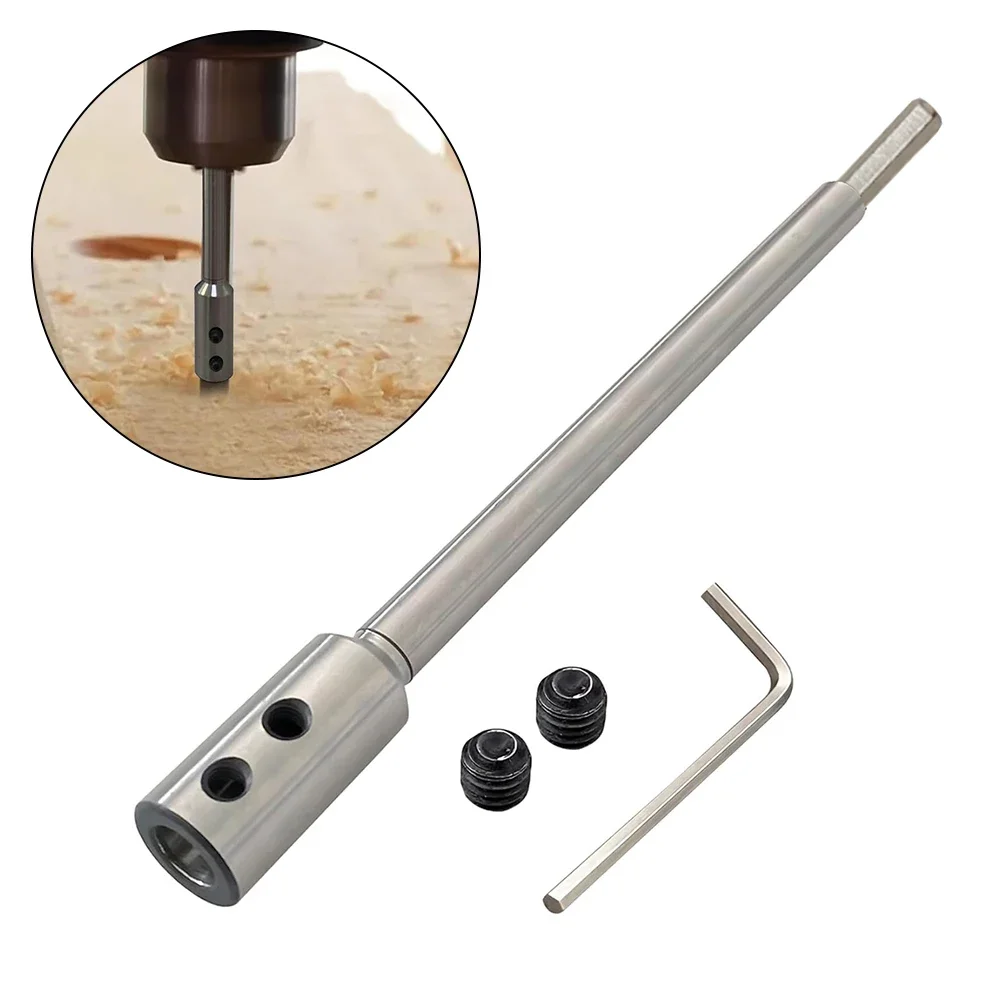 Drill Extender 10 Inch Alloy Steel Bit Extension Fixed Nuts Hexagonal Wrench Set For Woodworking Power Tools Parts