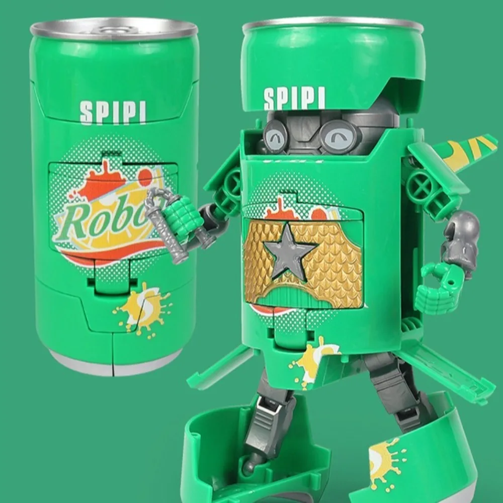 

Mecha Model Deformed Soda Robot Cola Beverage Can Action Figures Deformation Bottle Robot Funny Educational Transforming Robot