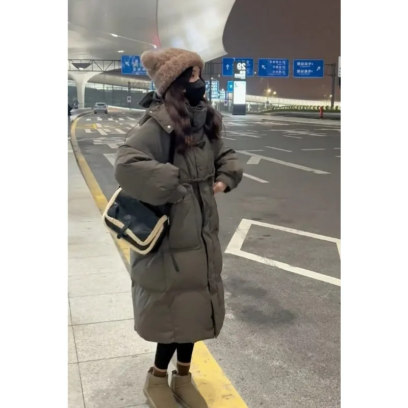 Fashion New Women Cotton Coat Winter Medium Style Down Jacket Female Thick Warm Parkas Hooded Outwear Large Size Overcoat