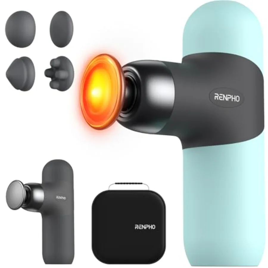 

Мини-термассажный пистолет с подогревом для облегчения мишеней мышц: портативный перкуссионный массажер для глубоких тканей с регулируемым Intensi