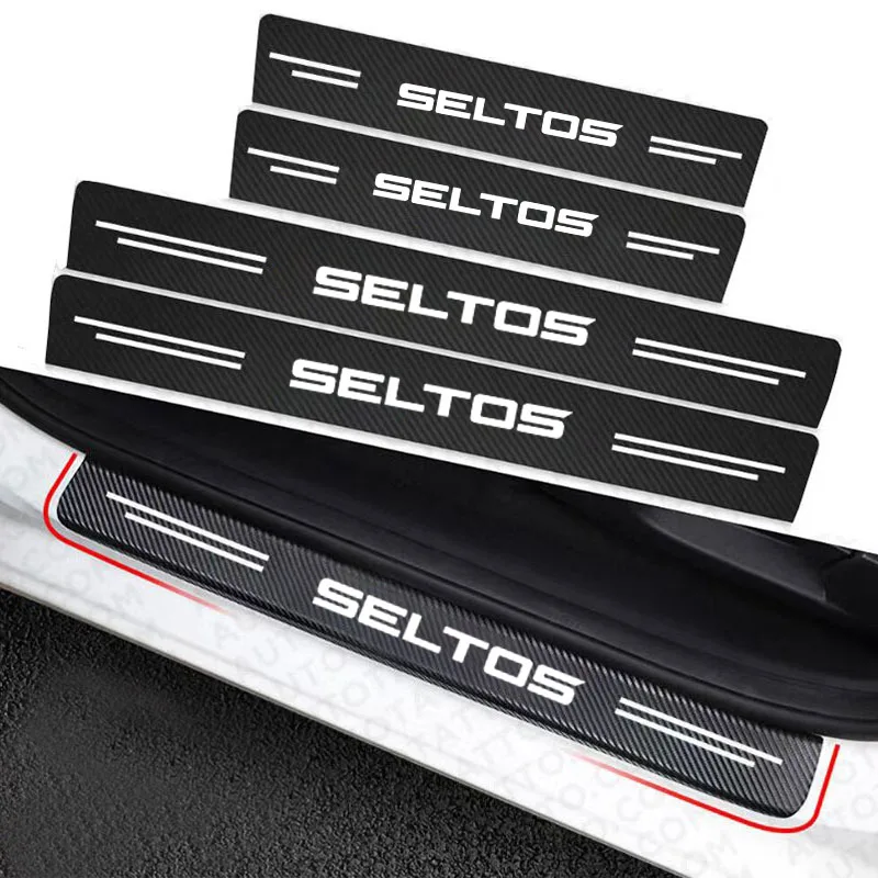 Car Door Sill Guard Plate Threshold Protector Running Entry Board Pedal Cover For KIA seltos Accessories Rear Bumper Guard