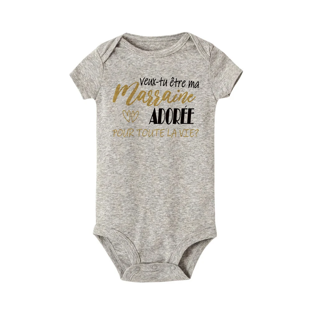 Summer Newborn Bodysuits Baby Ask for Godfather Baptism Clothes Do You Want To Be My Adored Godmother for Life Infant Jumpsuits