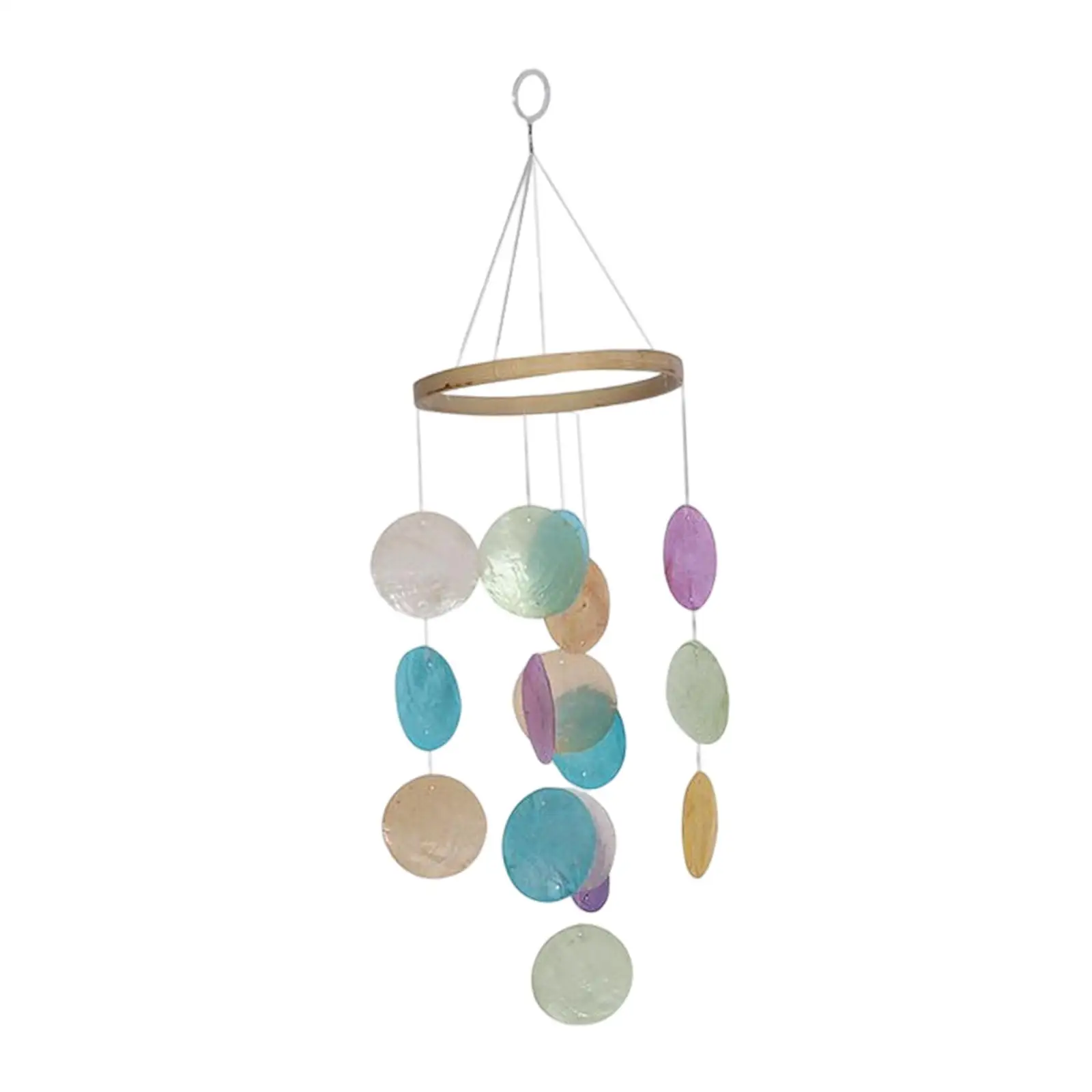 Creative Colorful Shell Wind Chime Pendant Props Handmade Hanging Wind Bell for Balcony Boho Outside Wall Hanging Ornaments